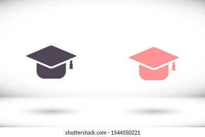 Graduation hat icon vector 10 EPS. lorem ipsum Flat Design JPG