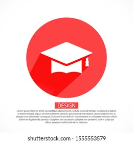 Graduation hat icon vector 10 EPS. lorem ipsum Flat Design JPG
