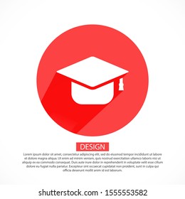 Graduation hat icon vector 10 EPS. lorem ipsum Flat Design JPG