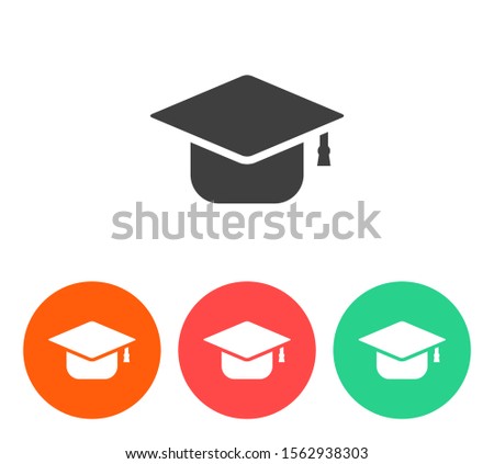 Graduation hat icon vector 10 EPS. lorem ipsum Flat Design JPG