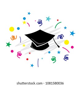 graduation hat icon vector