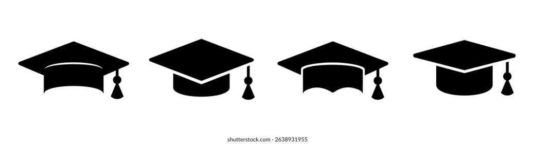 Graduation hat icon. Graduation hat vector