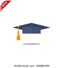 graduation hat icon, vector graduation cap, isolated education hat 