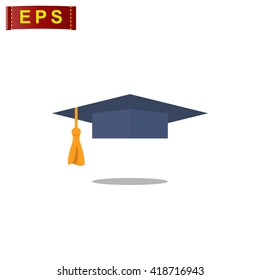 graduation hat icon, vector graduation cap, isolated education hat 