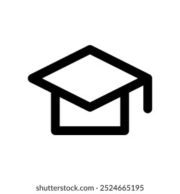 Icono del sombrero de la graduación, diseño del Vector