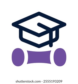 graduation hat icon. vector dual tone icon for your website, mobile, presentation, and logo design.