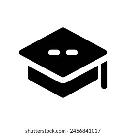 Abstufungs-Hut-Symbol. Vektorgrafik-Glyphensymbol für Ihre Website, Ihr Handy, Ihre Präsentation und Ihr Logo-Design.