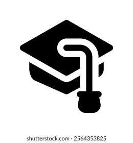 graduation hat icon. vector glyph icon for your website, mobile, presentation, and logo design.