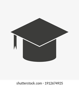 Graduation hat icon. Vector illustration. University pictogram. College symbol.