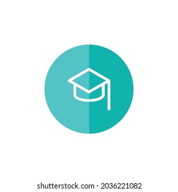 Icono de Sombrero de Graduación. Diseño de iluminación de vectores 