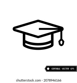 graduation hat icon vector illustration logo template in trendy style. Suitable for many purposes.
