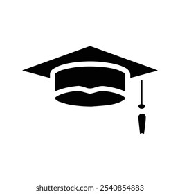 Graduation Hat Icon, Vector Illustration of University or College Graduation Hat, Student Graduation Hat, Square Academic Hat. Vector Illustration. Customizable thin line illustration.  Editable strok