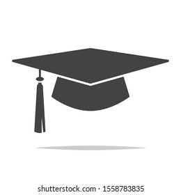 Graduation hat icon vector isolated