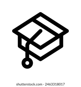 Abstufungshut-Symbol. Vektorgrafik-Linie-Symbol für Ihre Website, Handy, Präsentation und Logo-Design.