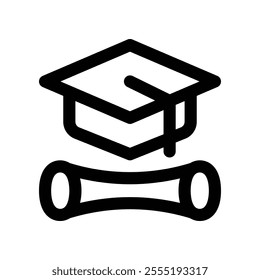 graduation hat icon. vector line icon for your website, mobile, presentation, and logo design.