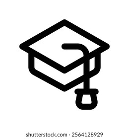 graduation hat icon. vector line icon for your website, mobile, presentation, and logo design.