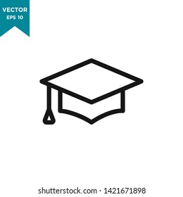 graduation hat icon vector logo template 