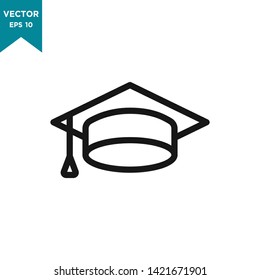 graduation hat icon vector logo template 
