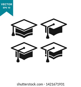 graduation hat icon vector logo template 