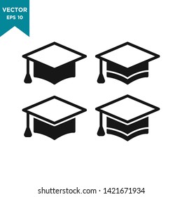 graduation hat icon vector logo template 