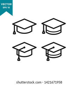 graduation hat icon vector logo template 