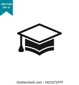 graduation hat icon vector logo template 