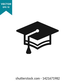 graduation hat icon vector logo template 