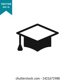 graduation hat icon vector logo template 