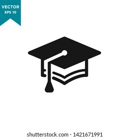 graduation hat icon vector logo template 