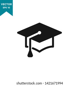 graduation hat icon vector logo template 