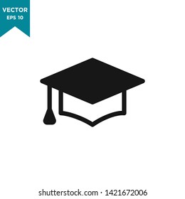 graduation hat icon vector logo template 