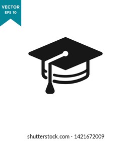 graduation hat icon vector logo template 