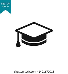 graduation hat icon vector logo template 