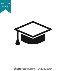 graduation hat icon vector logo template 