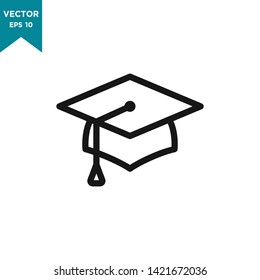 graduation hat icon vector logo template 