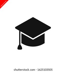 graduation hat icon vector logo template in trendy flat style 