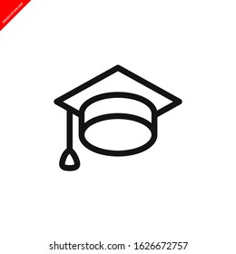 graduation hat icon vector logo template in trendy flat style 