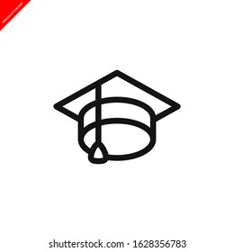 graduation hat icon vector logo  template in trendy flat style 