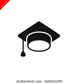 graduation hat icon vector logo template in trendy flat design 