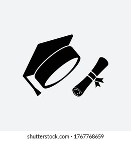 Graduation hat icon vector logo design template
