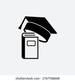 Graduation hat icon vector logo design template