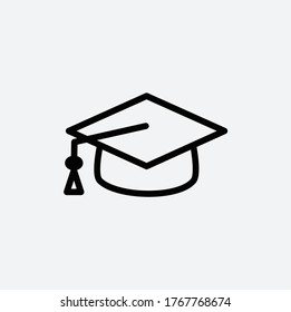Graduation hat icon vector logo design template