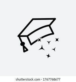 Graduation hat icon vector logo design template