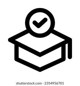 icono del sombrero de graduación para tu sitio web, móvil, presentación y diseño de logotipo.