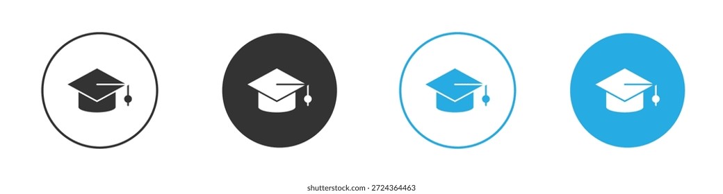 Graduation hat icons design element. vector illustration on white background.
