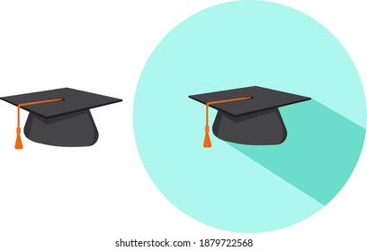 Graduationsmütze, Illustration, Vektorgrafik auf weißem Hintergrund.
