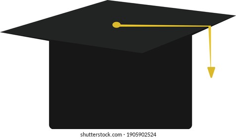 Graduationsmütze, Illustration, Vektorgrafik auf weißem Hintergrund.