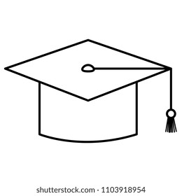 graduation hat isolated icon