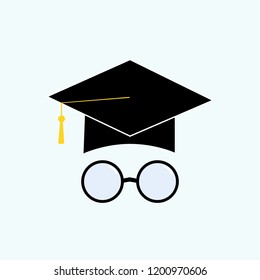 Graduation hat isolated on background.