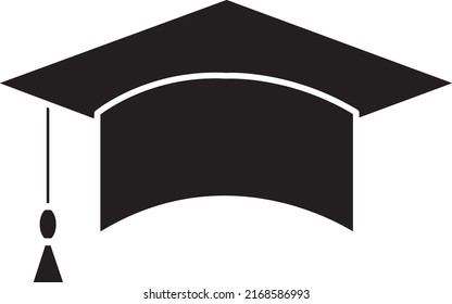 Graduierungsmütze einzeln auf weißem Hintergrund. Vektorgrafik:.eps
